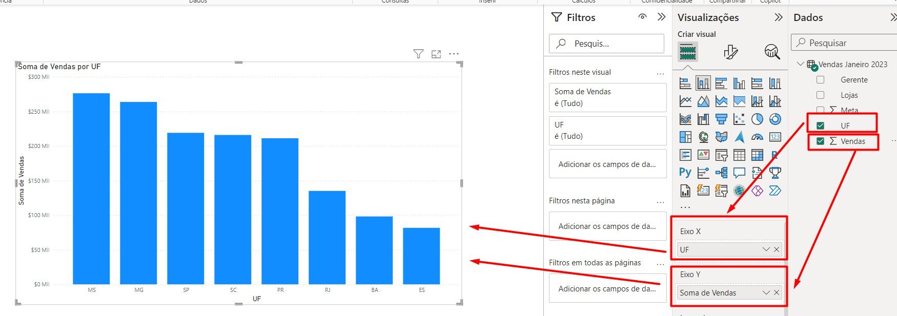 Gráfico de Coluna com DRILL DOWN no Power BI