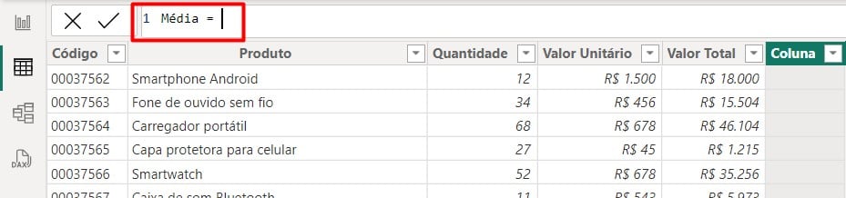 Nomeando a Nova Coluna