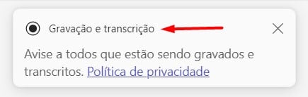 Notificação Automática de Gravação de Reunião no Teams