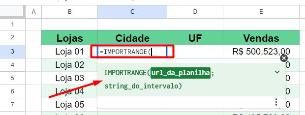 Utilizando a Função IMPORTRANGE no Google Planilhas