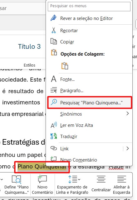 Utilizando a Pesquisa Inteligente no Word