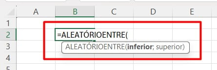 Aplicação da Função ALEATÓRIOENTRE no Excel