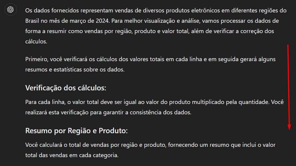 Resultado do Questionamento da Base de Dados Enviada ao ChatGPT