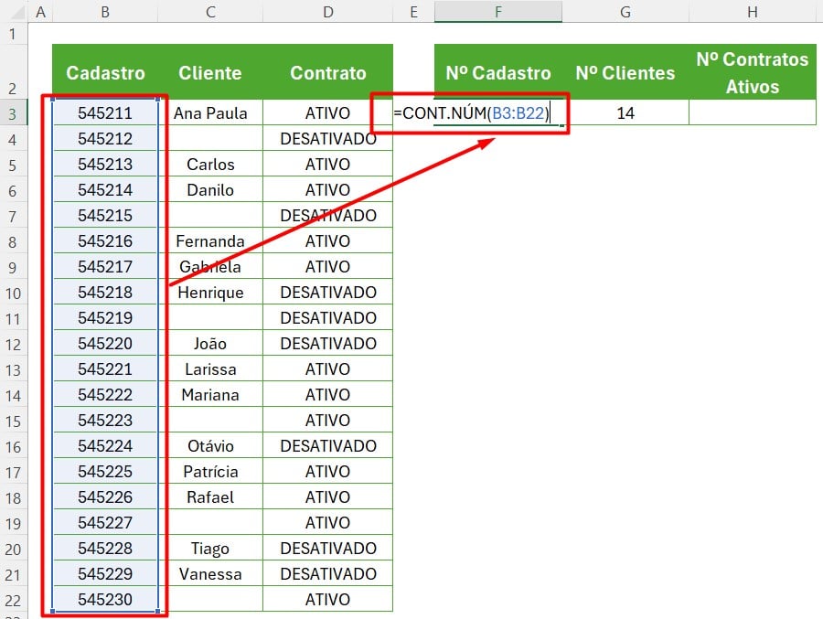 Utilizando a Função CON.NÚM no Excel