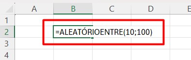 Aplicação da Função ALEATÓRIOENTRE no Excel