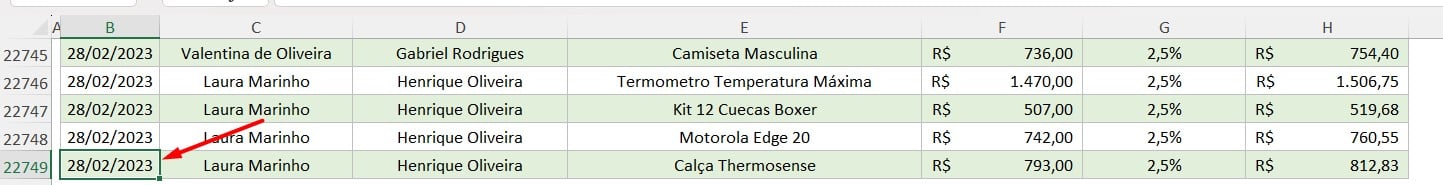 Última Célula da Primeira Coluna no Excel - Pule Para o Último Item da Linha ou Coluna no Excel