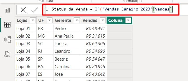 Usando o DAX IF no Power BI