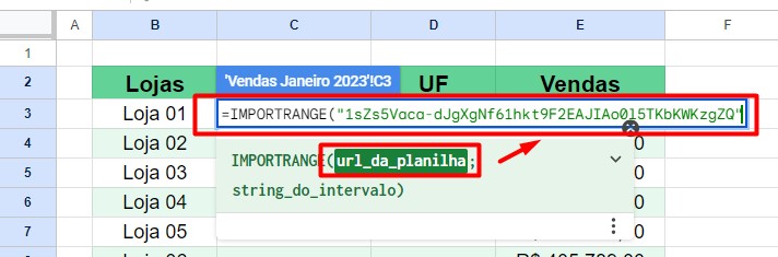 Utilizando a Função IMPORTRANGE no Google Planilhas