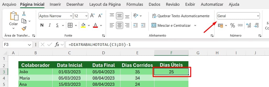 Utilizando a Função DIATRABALHOTOTAL para Dias Úteis no Excel