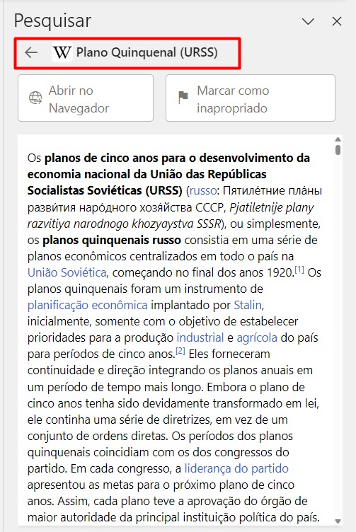 Utilizando a Pesquisa Inteligente no Word