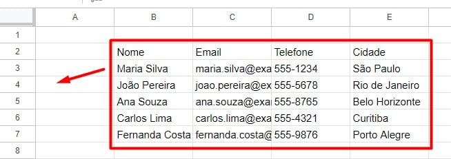 Separar Texto em Colunas no Google Sheets