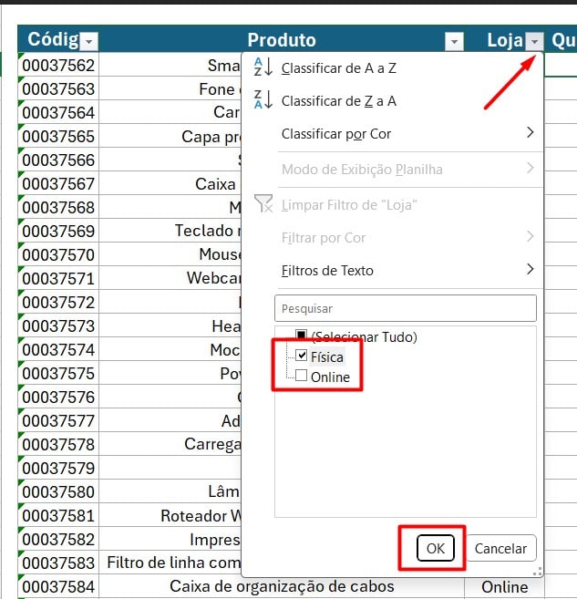 Utilizando a Ferramenta de Classificar e Filtrar no Excel