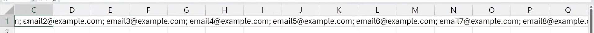 E-mails em uma Só Célula no Excel