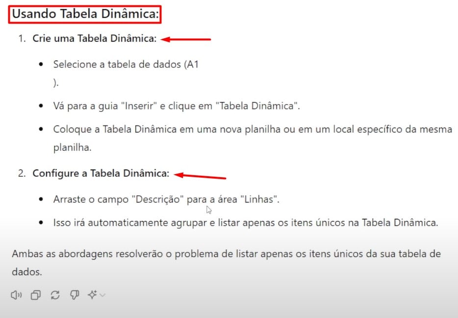 Sugestão de Tabela Dinâmica no ChatGPT