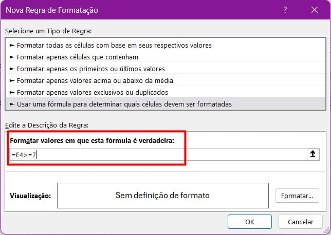 Usando a Formatação Condicional para Aprovado e Reprovado no Excel