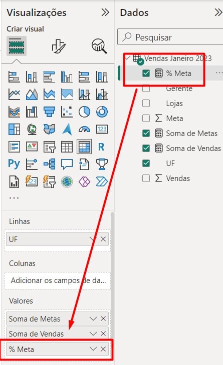 Utilizando um DAX