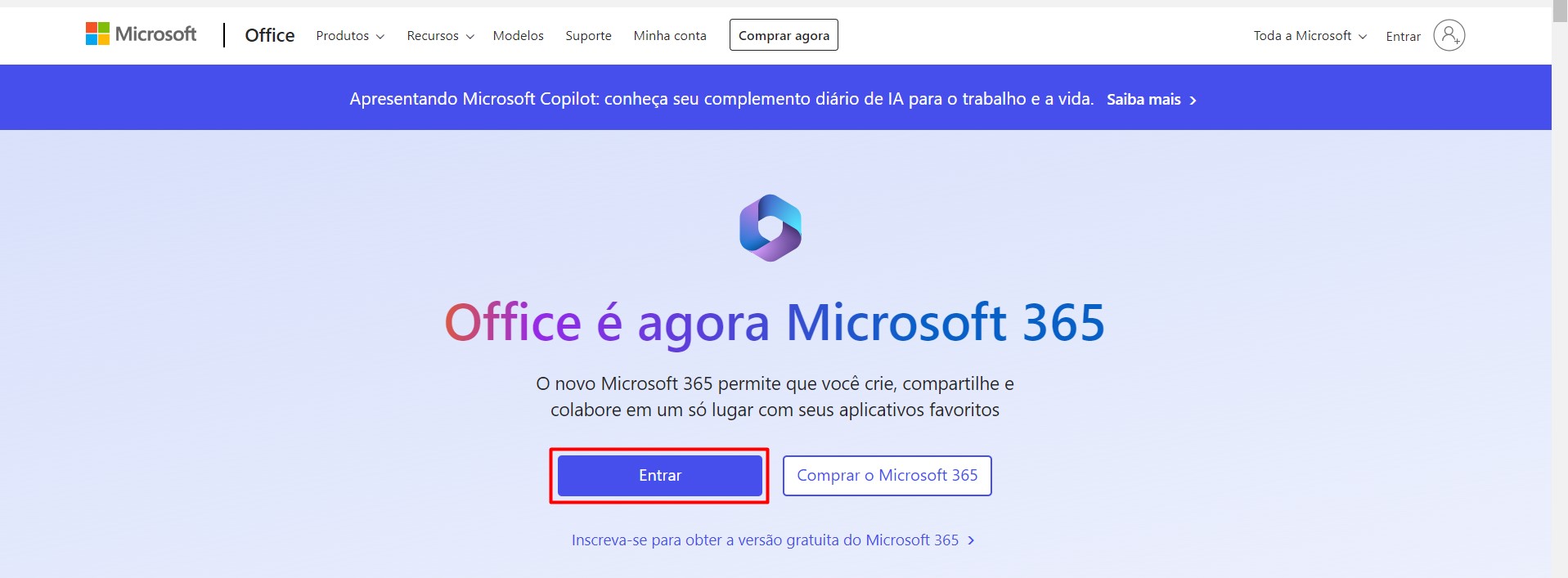 Acessando o Site da Microsoft