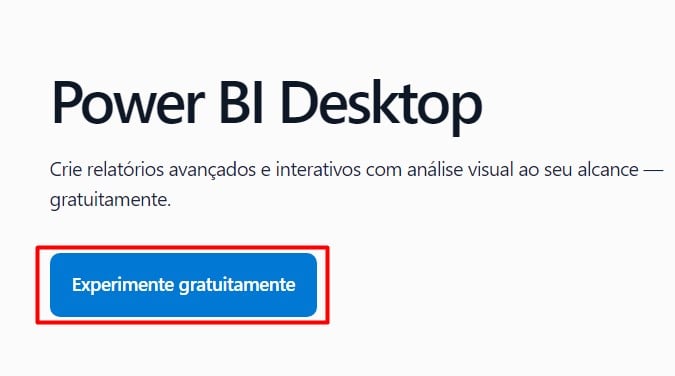 Baixando o Power BI no Site da Microsoft Gratuitamente