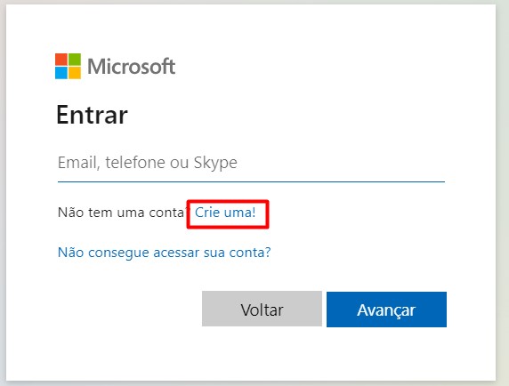 Criando uma Conta na Microsoft