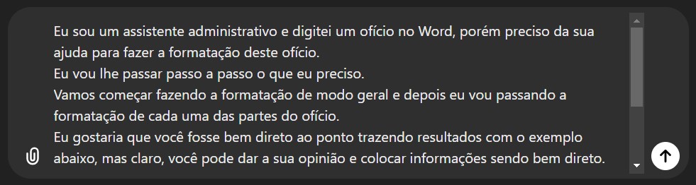 Prompt Enviado ao ChatGPT para Configurar o Ofício