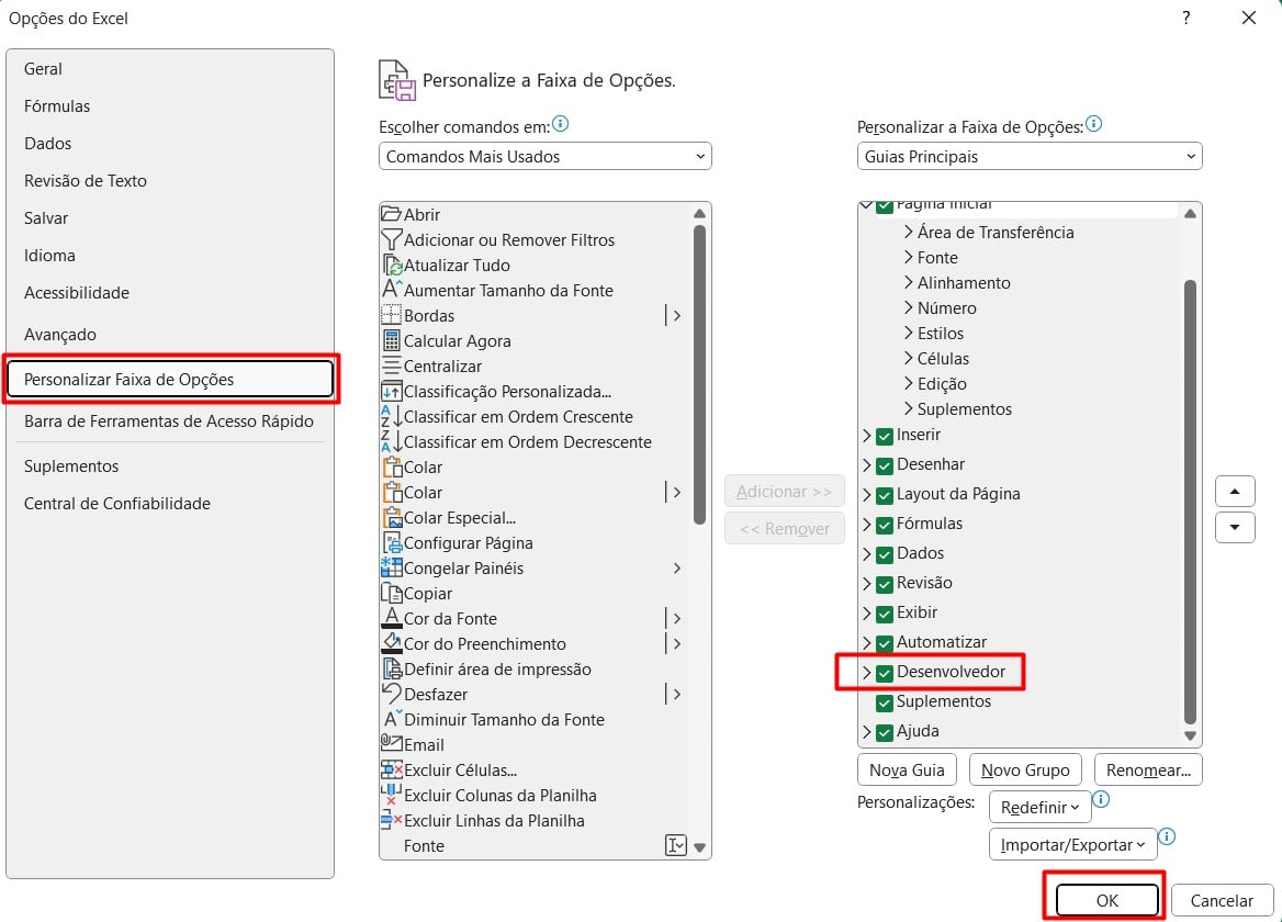 Habilitando a Guia de Desenvolvedor no Excel - Como Usar o Copilot para Criar Macros no Excel