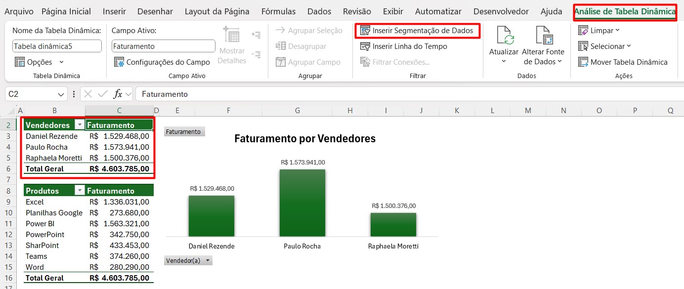 Inserindo Segmentação de Dados no Excel