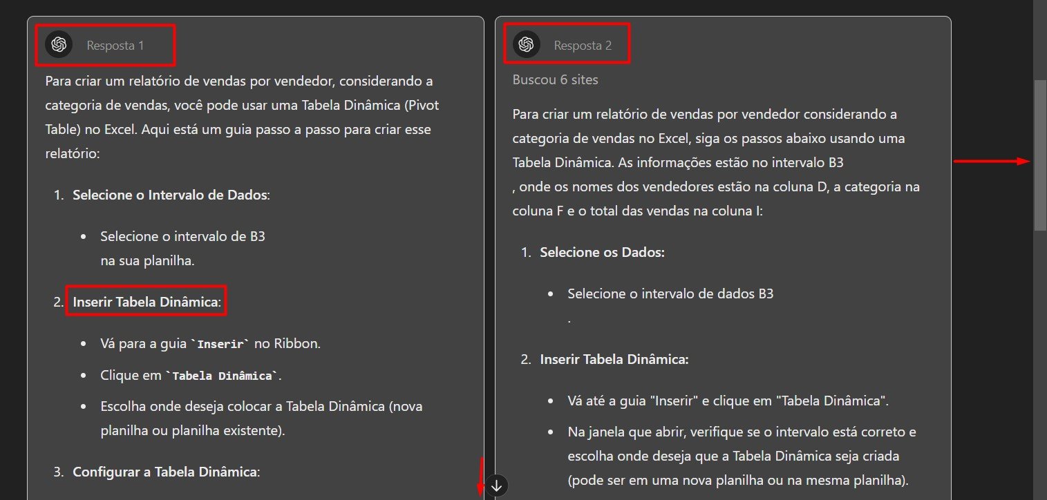 Resposta do ChatGPT ao Prompt Enviado - Como Resolver Problemas Complexos do Excel com o ChatGPT