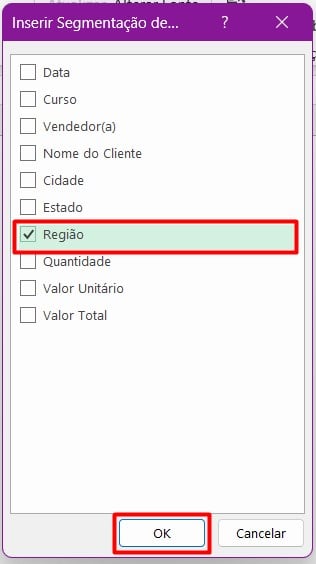 Inserindo Segmentação de Dados no Excel