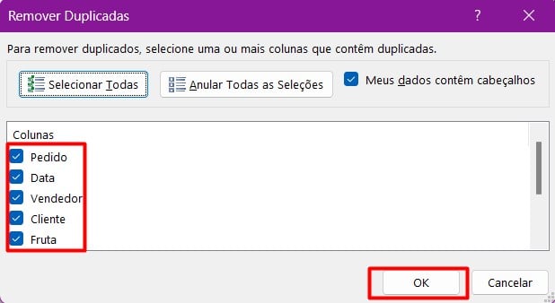 Removendo Linhas Duplicadas no Excel