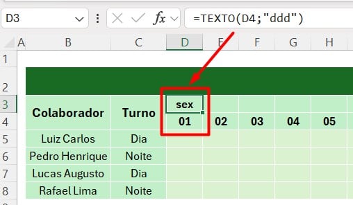 Resultado da Função TEXTO no Excel