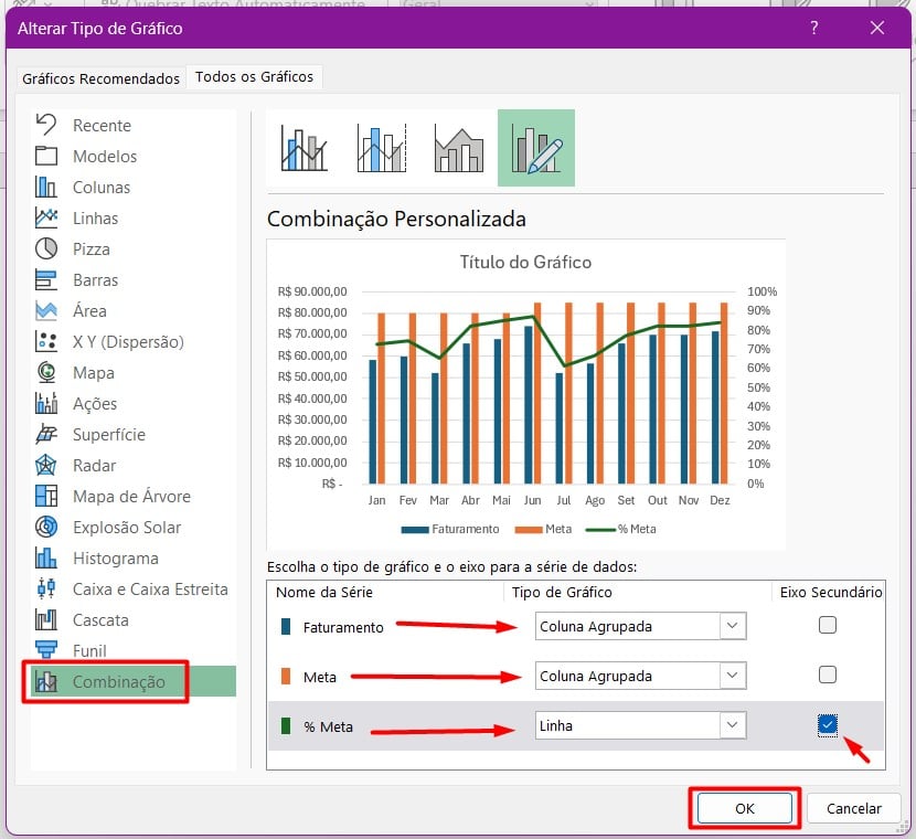 Alterando e Ajustando o Tipo de Gráfico no Excel