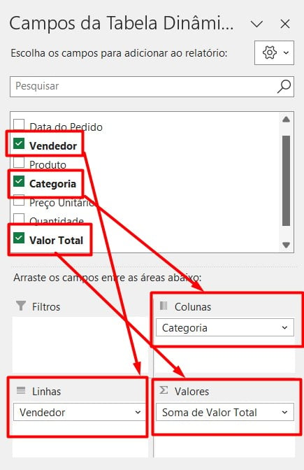 Criando os Campos da Tabela Dinâmica no Excel: Como Resolver Problemas Complexos do Excel com o ChatGPT