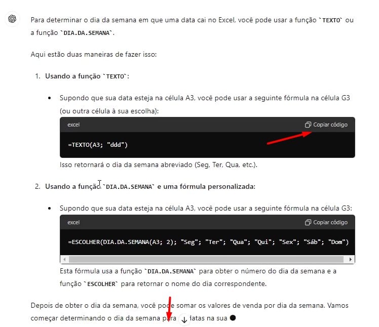 Orientação do ChatGPT para Aplicação da Função TEXTO no Excel