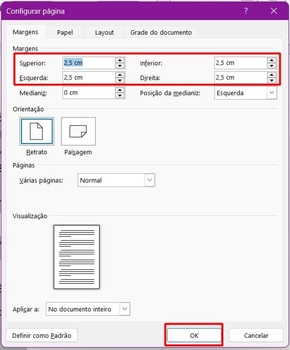 Personalizando as Margens no Word