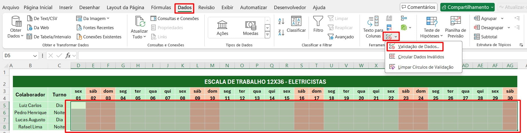 Criando uma Lista Suspensa no Excel