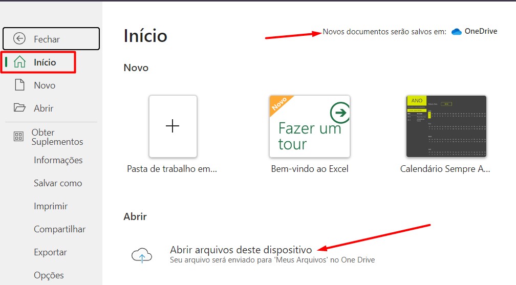 Arquivos de Excel Salvos Automaticamente no OneDrive