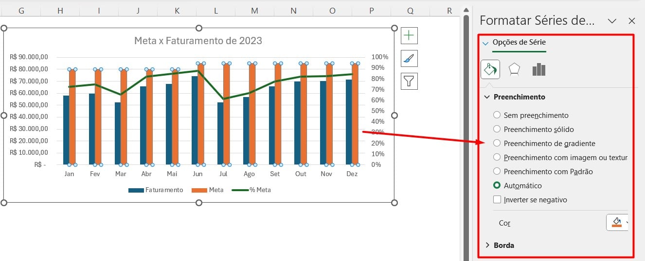 Personalizando o Gráfico no Excel