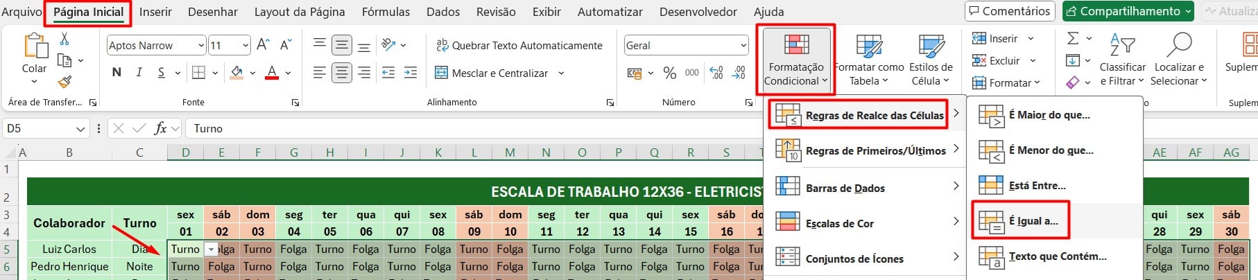 Utilizando Formatação Condicional no Excel