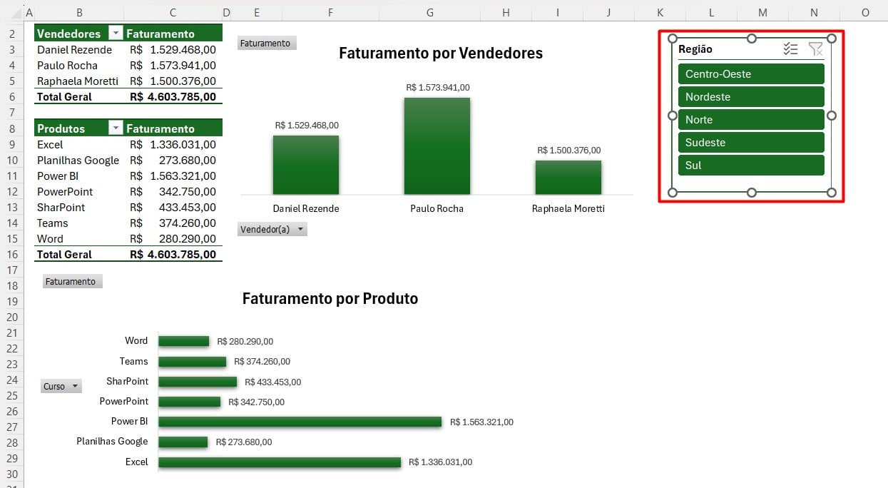 Configuração Final no Excel