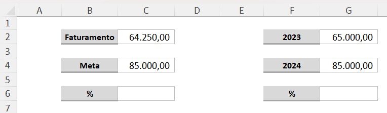 Base de Dados no Excel para Adquirir Porcentagem