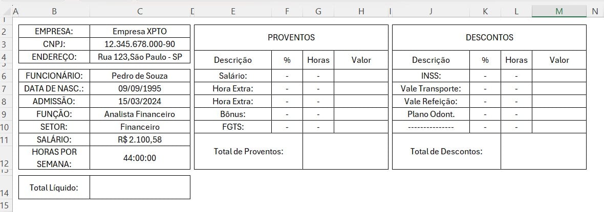 Modelo de Holerite no Excel