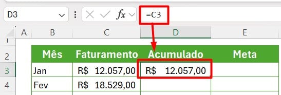 Calculando o Valor Acumulado no Excel