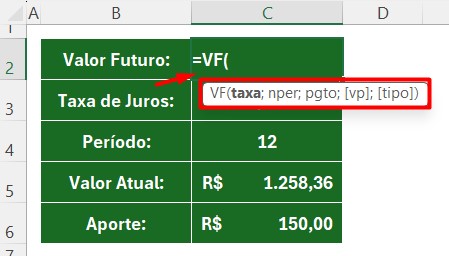 Dados Obrigatórios na Função VF do Excel