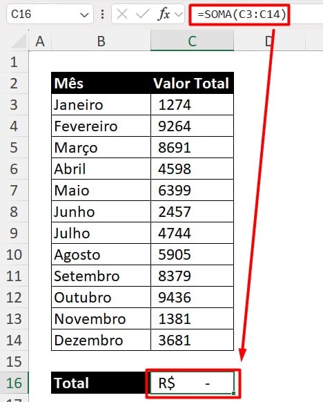 Resultado da Função SOMA