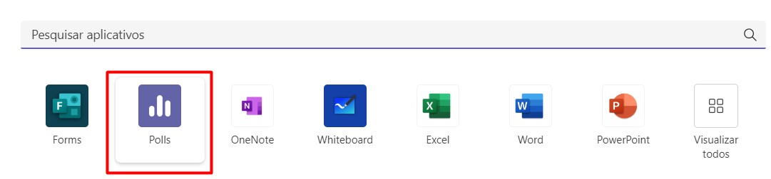 Acrescentando o Polls no Chat do Teams