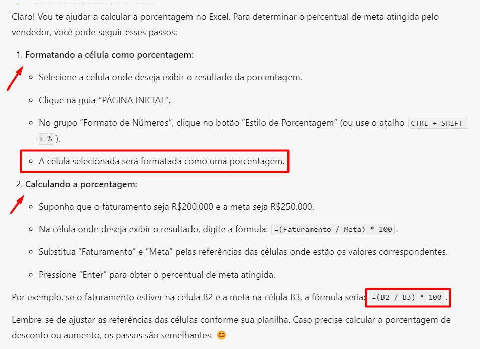 Passo a Passo do Copilot para Calcular Porcentagem no Excel