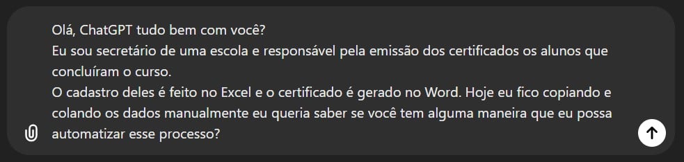 Prompt Enviado ao ChatGPT Sobre Mala Direta