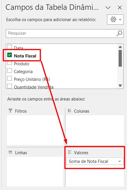 Contar Valores Distintos na Tabela Dinâmica do Excel