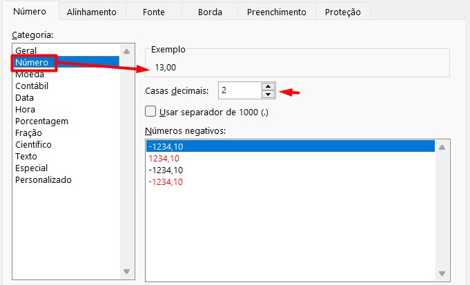 Formato de Número no Excel