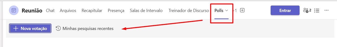 Polls Adicionado no Chat do Teams para Enquete